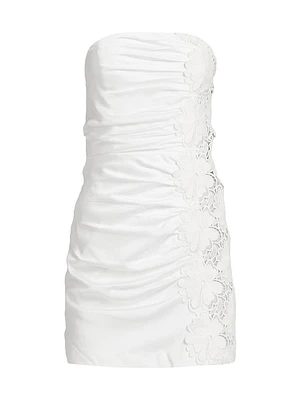 Dalary Embroidered Lace Strapless Minidress