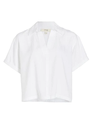 Kailyn Short-Sleeve Poplin Top