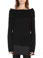 Tiglio Virgin Wool Off-The-Shoulder Sweater