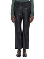 Queva Crocodile-Embossed Faux Leather Trousers