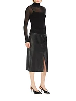 Ethel Croc-Embossed Pencil Skirt