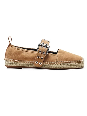 Anteros Buckle-Detailed Suede Espadrilles