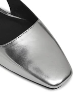 Astra Metallic Leather Slingback Flats