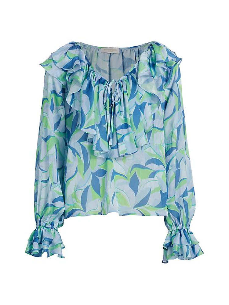 Imani Printed Ruffled Blouse