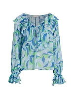 Imani Printed Ruffled Blouse