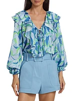 Imani Printed Ruffled Blouse