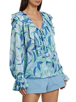 Imani Printed Ruffled Blouse