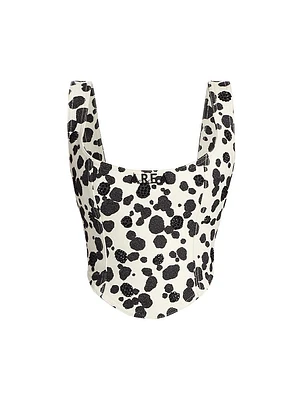 Dalmatian Denim Bustier Top