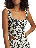 Dalmatian Denim Bustier Top