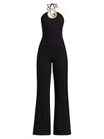 Crystal Cut-Out Halter Jumpsuit