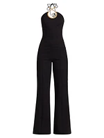 Crystal Cut-Out Halter Jumpsuit