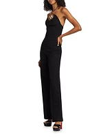 Crystal Cut-Out Halter Jumpsuit