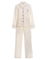 Blue Serenity Emma Linen 2-Piece Pajama Set