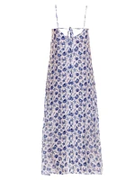 Blue Serenity Frida Ecru Seashells By The Seashore Maxi Dress