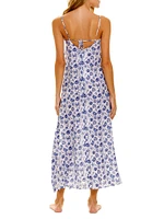 Blue Serenity Frida Ecru Seashells By The Seashore Maxi Dress