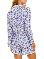 Blue Serenity Vera Ecru Seashells By The Seashore 2-Piece Pajama Set