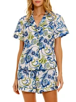 Blue Serenity Nina Green Medusa 2-Piece Pajama Set