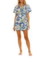 Blue Serenity Nina Green Medusa 2-Piece Pajama Set