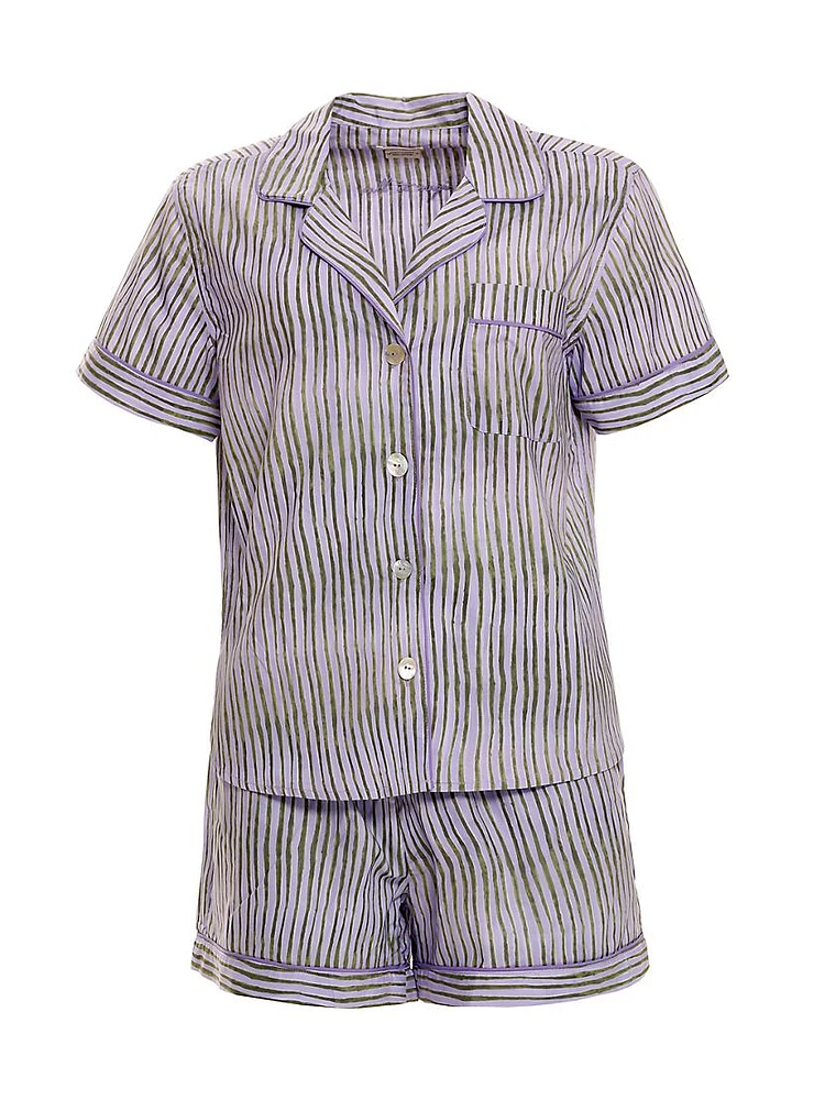 Blue Serenity Nina Seagrass & Waves 2-Piece Pajama Set