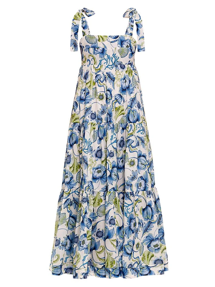 Blue Serenity Tessa Green Medusa Maxi Dress