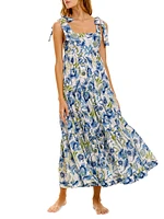 Blue Serenity Tessa Green Medusa Maxi Dress