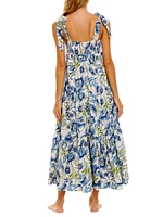 Blue Serenity Tessa Green Medusa Maxi Dress