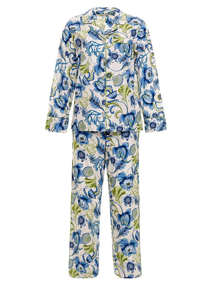 Blue Serenity Emma Green Medusa 2-Piece Pajama Set