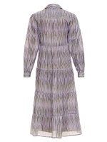 Blue Serenity Kaia Seagrass & Waves Midi-Dress