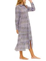 Blue Serenity Kaia Seagrass & Waves Midi-Dress