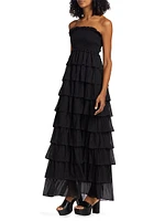 Stella Tiered Strapless Gown