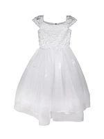 Girl's Organza Cap-Sleeve Dress