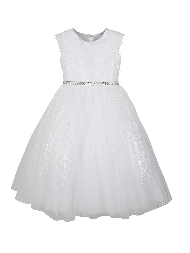 Girl's Sparkle Lace & Tulle Dress