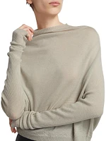 Wool Cropped Crater-Knit Sweater