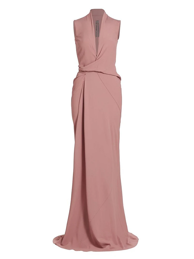 Sleeveless Wrap Gown