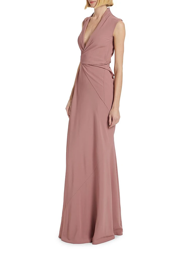 Sleeveless Wrap Gown