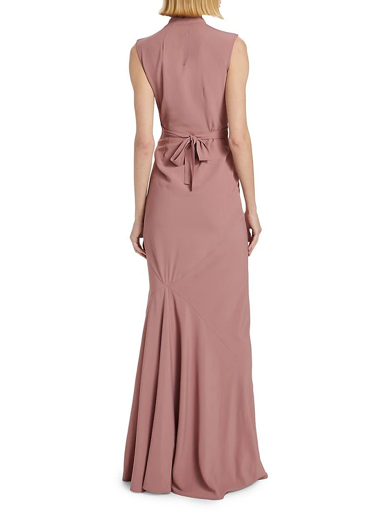 Sleeveless Wrap Gown