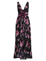 Kassiani Ruffled Floral Chiffon Dress