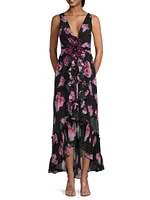 Kassiani Ruffled Floral Chiffon Dress