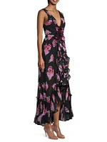 Kassiani Ruffled Floral Chiffon Dress