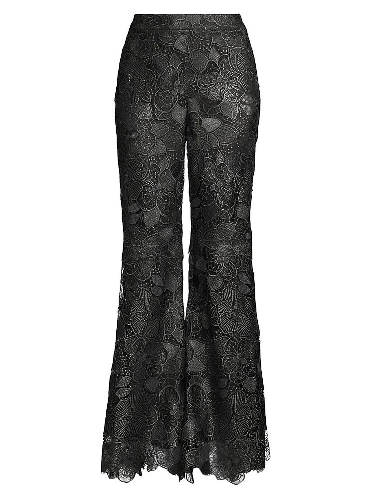 Celia Floral Lace Flared Pants