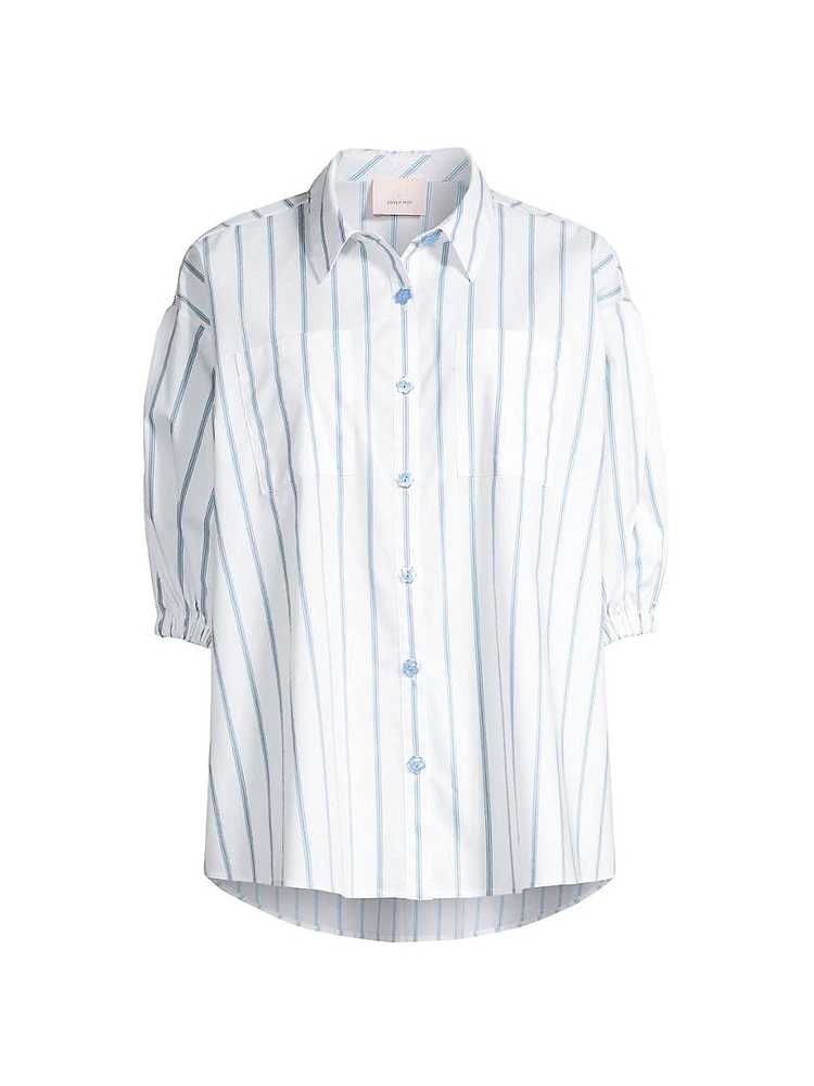 A La Plage Sammy Striped Cotton-Blend Shirt