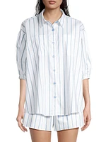 A La Plage Sammy Striped Cotton-Blend Shirt