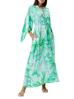 Edith Palm Print Cover-Up Maxi Dress