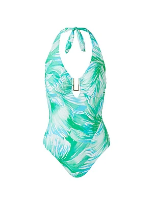 Tampa Palm Halter One-Piece Swimsuit