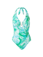 Tampa Palm Halter One-Piece Swimsuit