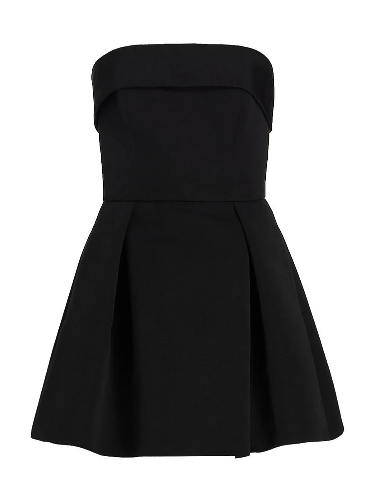 Box-Pleated Faille Minidress