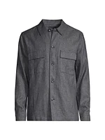 Linen-Blend Twill Shirt Jacket