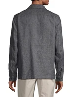 Linen-Blend Twill Shirt Jacket