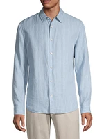 Bayside Striped Linen Button-Front Shirt