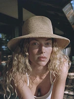 Wide-Brimmed Raffia Straw Bucket Hat